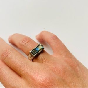 Satya jewelry silver Labradorite rectangle ring 6